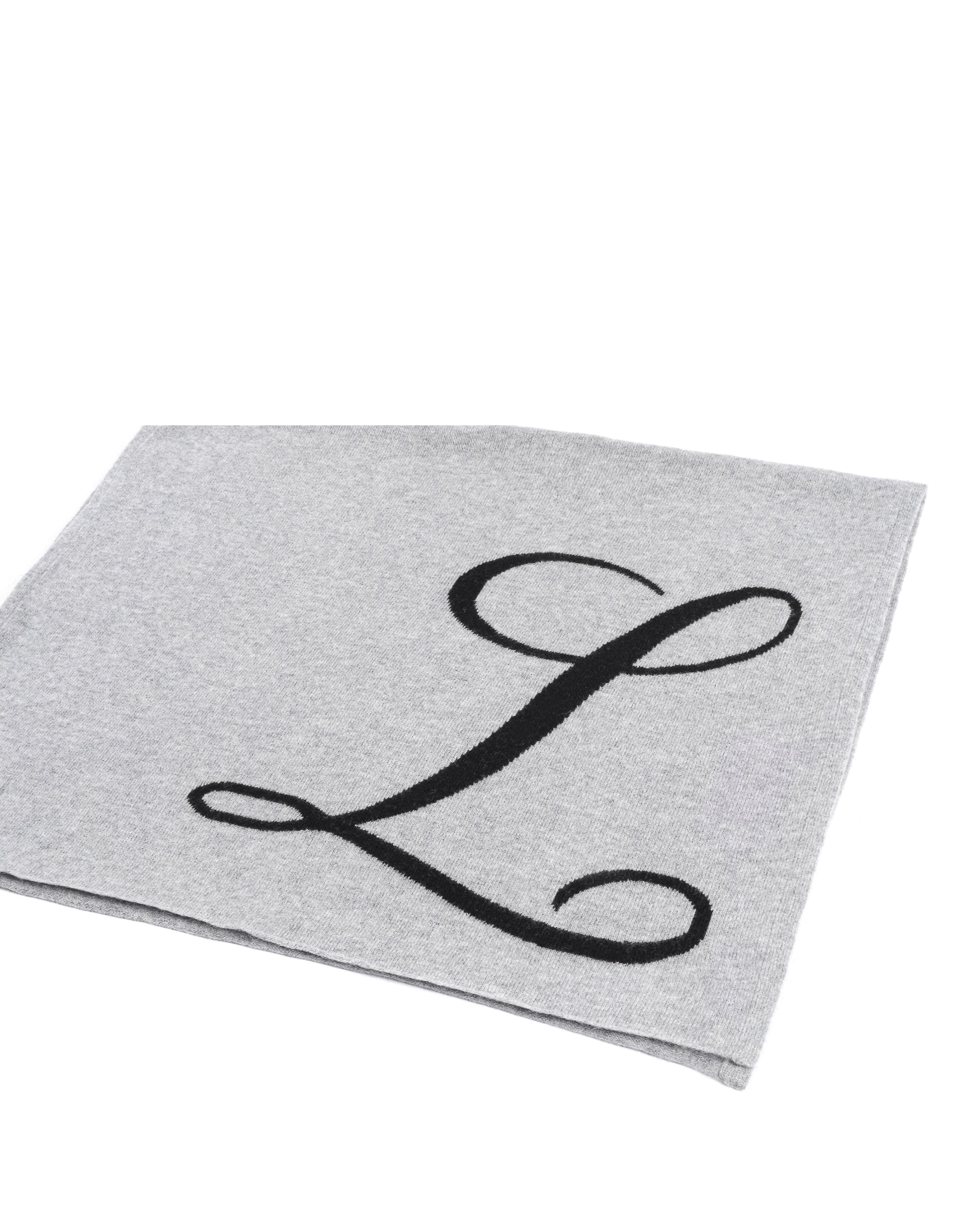 Sciarpa in cashmere con monogramma - Grigio