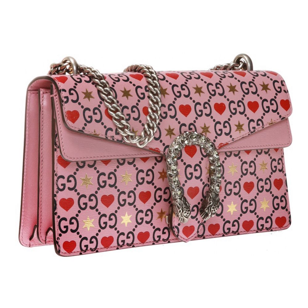 Borsa a tracolla Gucci GG Leather Dionysus rosa