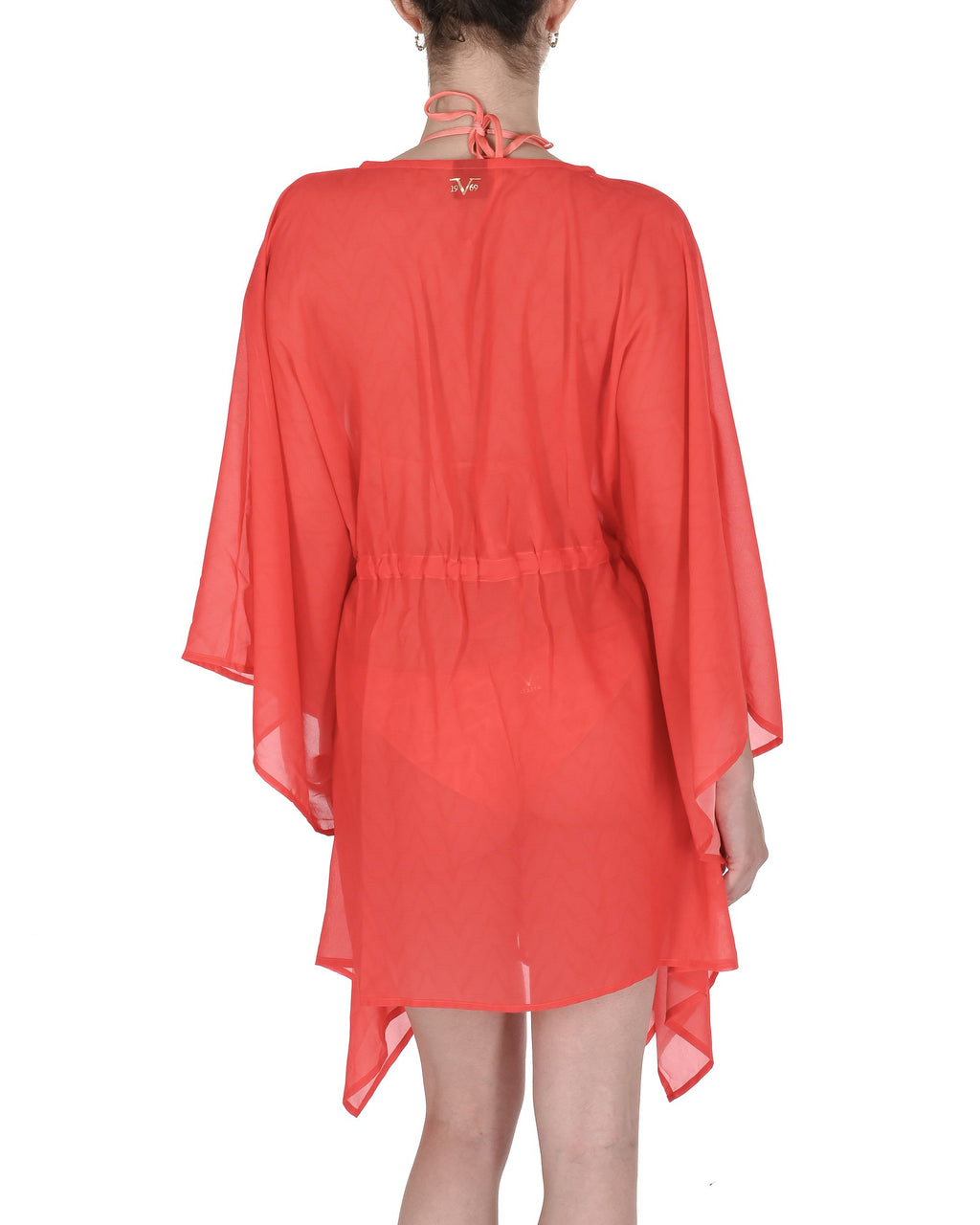 19V69 Italia Costume da bagno da donna in chiffon Caftano VSC1WCU03 ROSSO