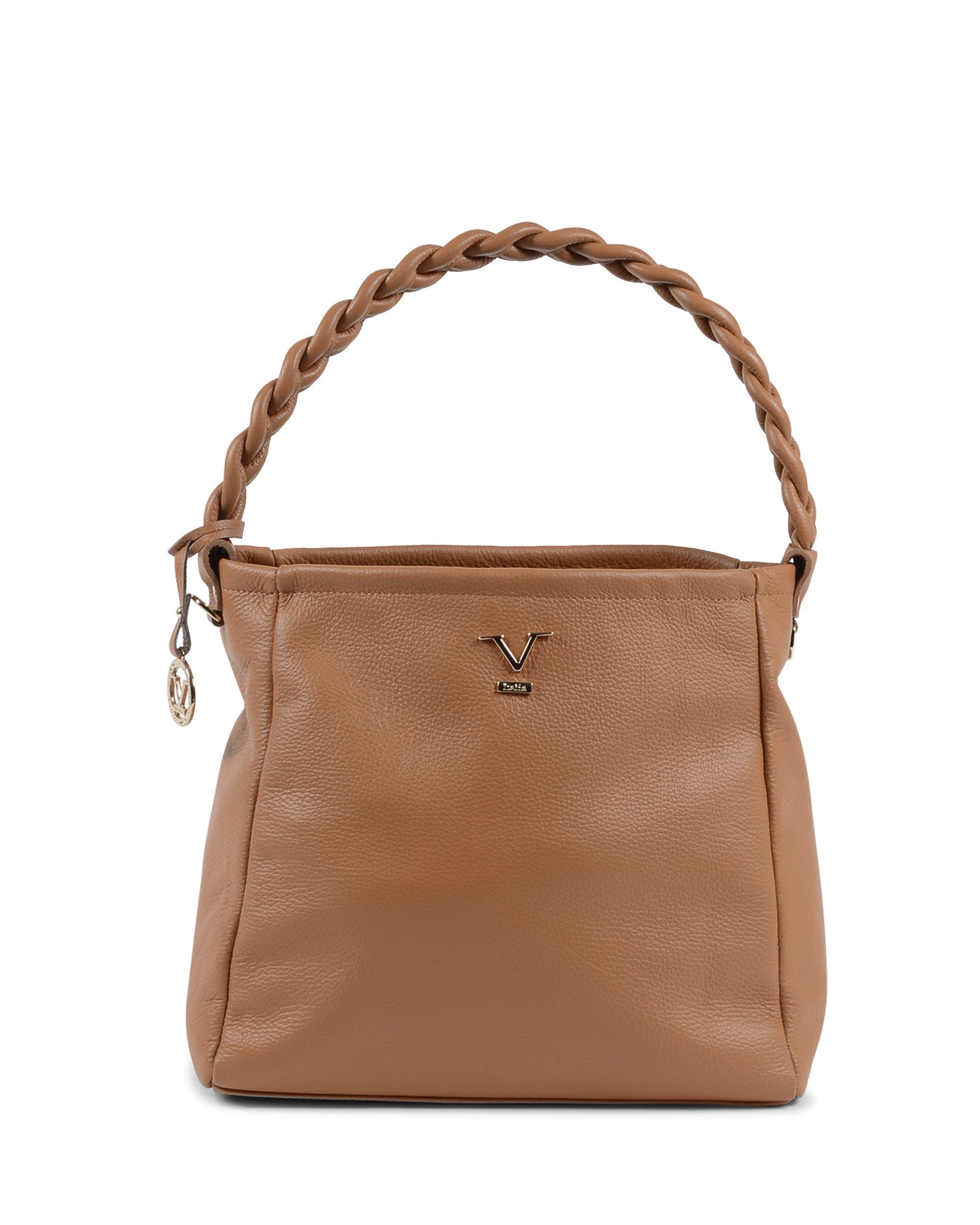 Borsa da donna V Italia Marrone chiaro VE1633 DOLLARO CUOIO