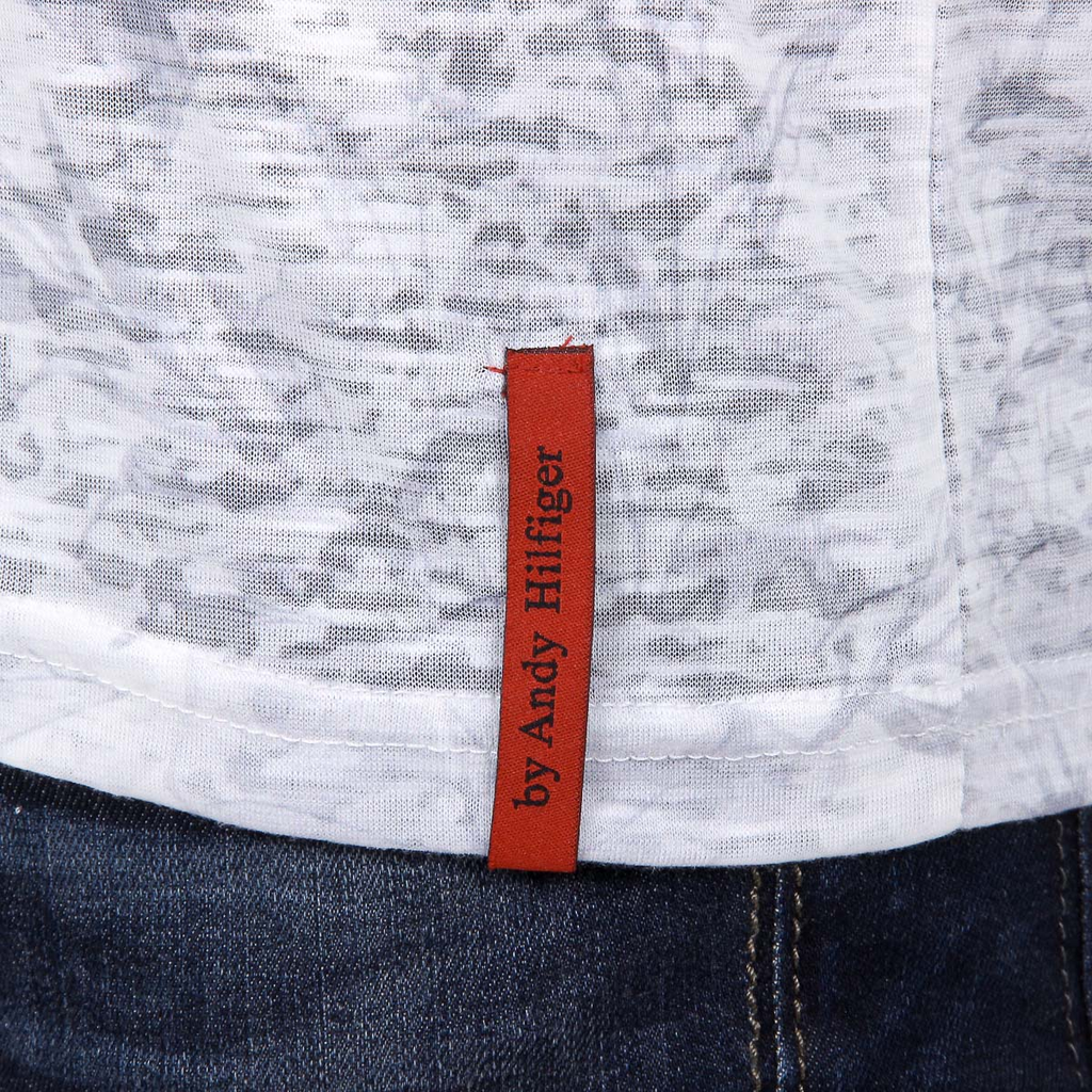 Andrew Charles T-shirt da uomo a maniche corte con scollo a V bianca ISAAC