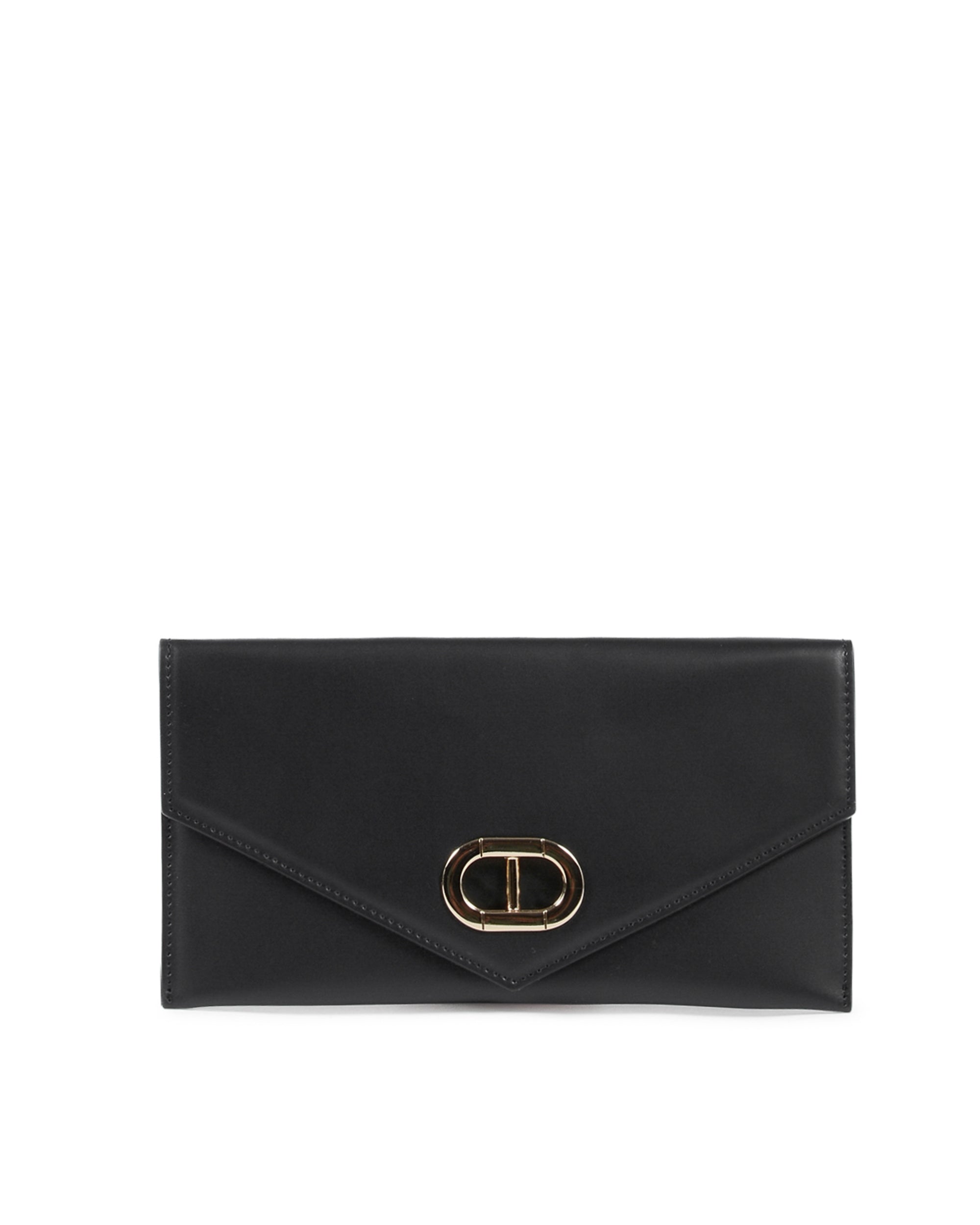 Pochette in pelle nera