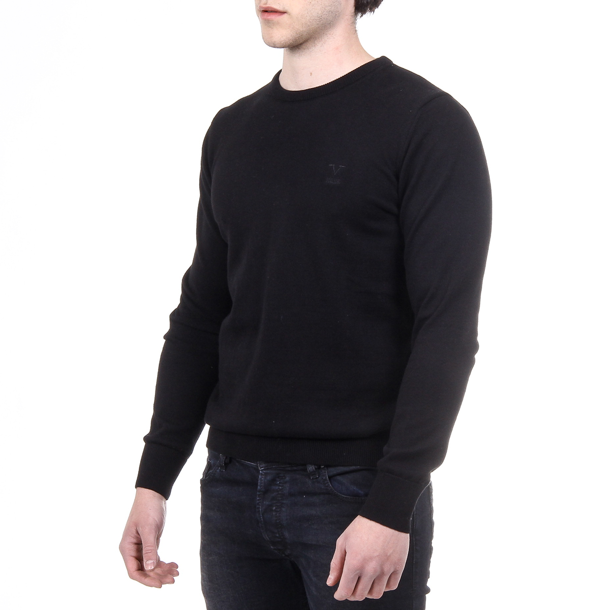 V 1969 Italia Maglione da uomo a maniche lunghe con scollo tondo