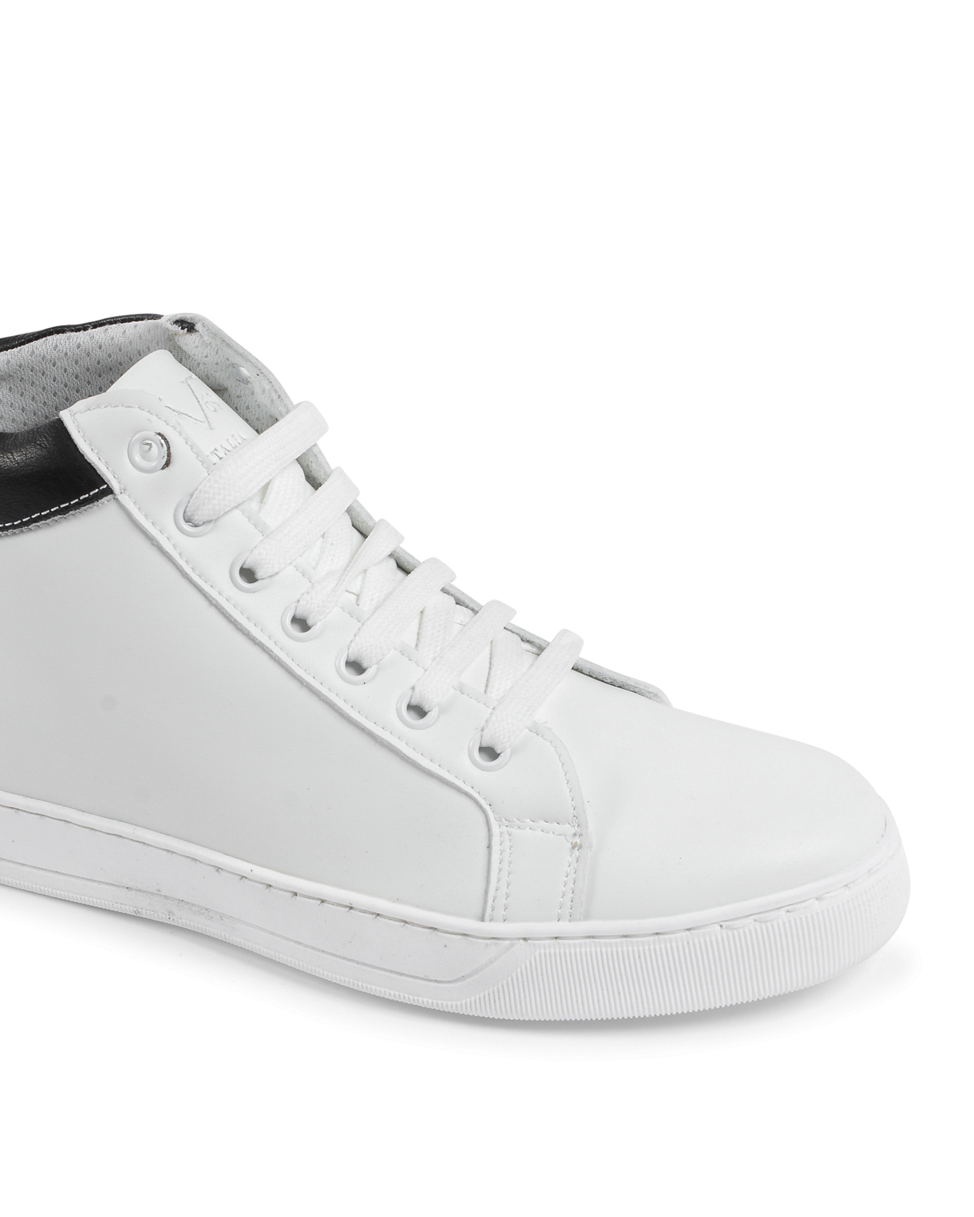 Sneaker Uomo 19V69 Italia Bianco Nero 2130 VITELLO BIANCO NERO