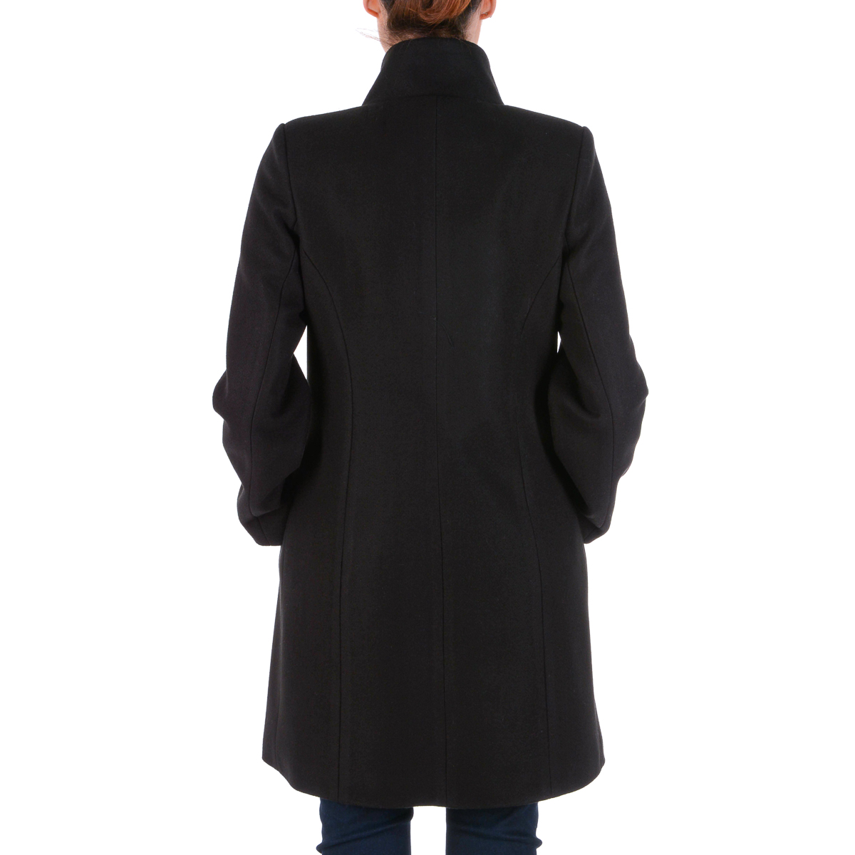 V 1969 Italia Cappotto da donna a maniche lunghe nero CHEYENNE