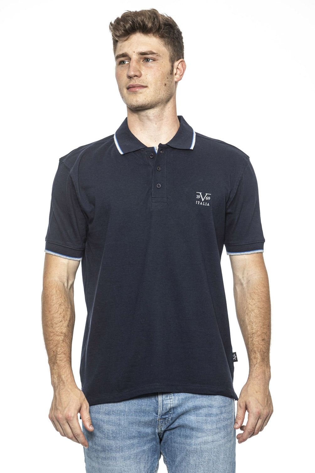 19V69 Italia Polo Uomo Blu COSTINA BLU NAVY