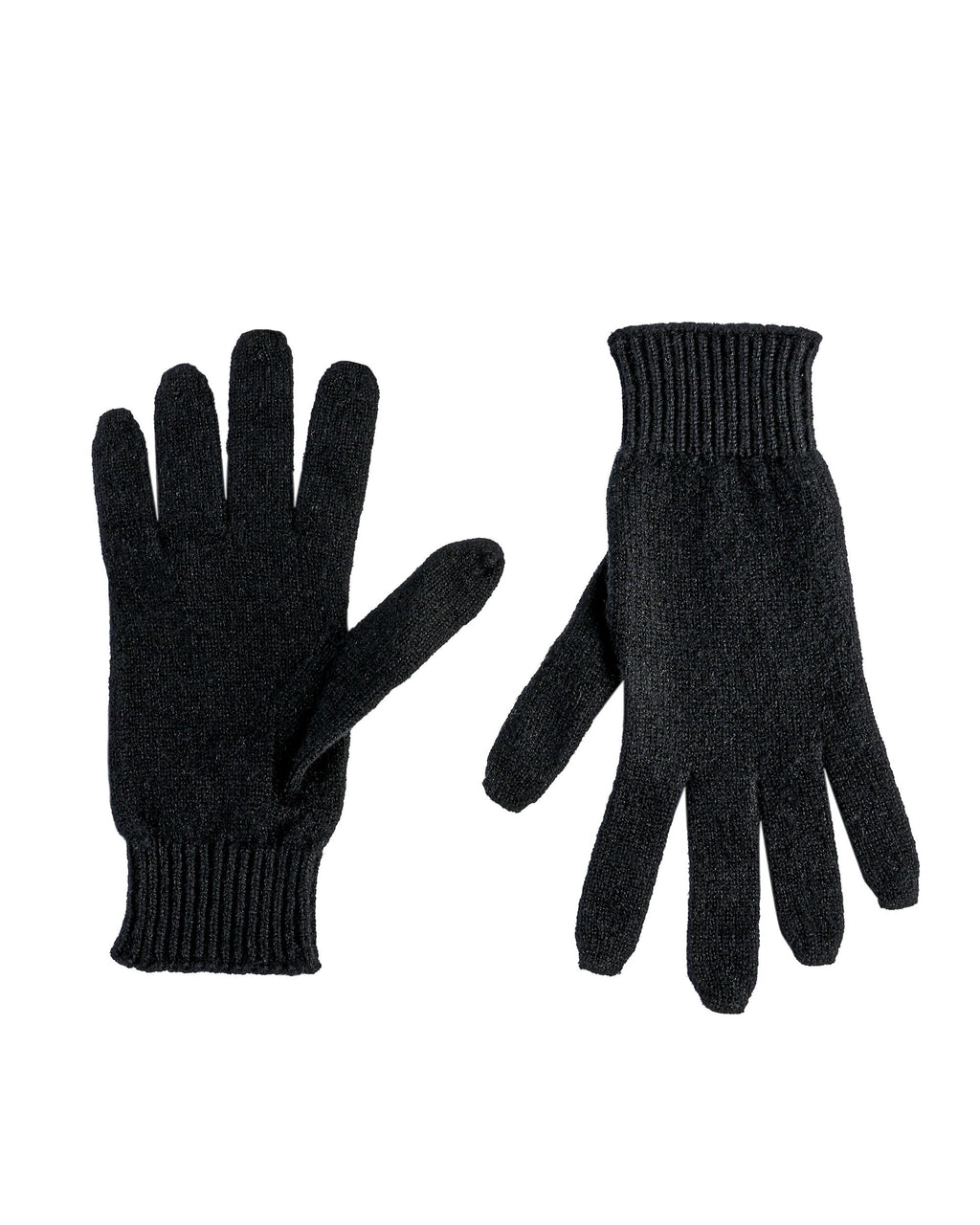 Guanti corti da donna in cashmere Crown of Edinburgh COE 001 NERO