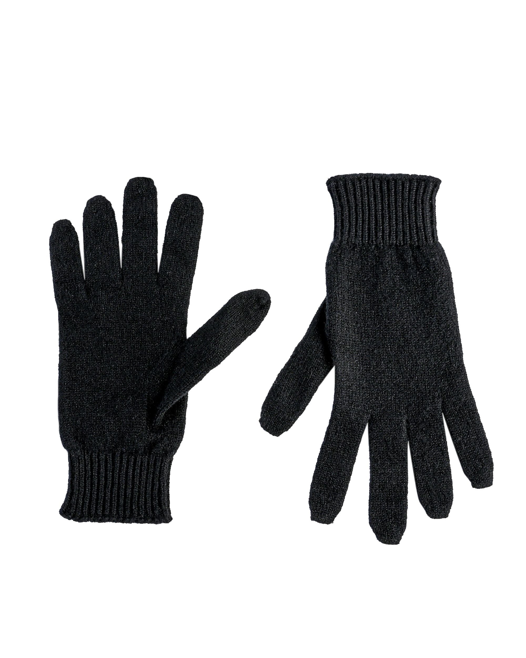 Guanti corti da donna in cashmere Crown of Edinburgh COE 001 NERO