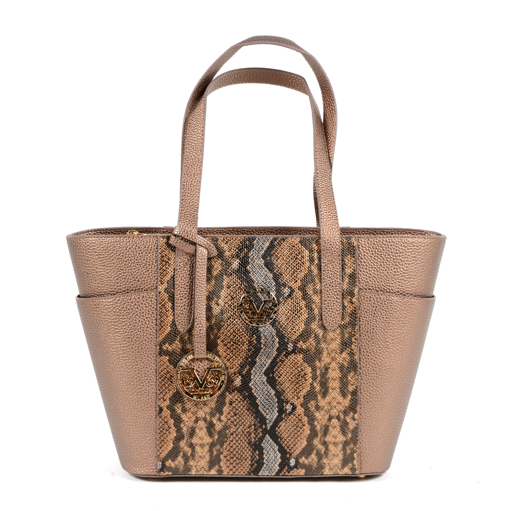 19V69 Italia Borsa da donna Bronzo 8005 PYTHON BRONZE