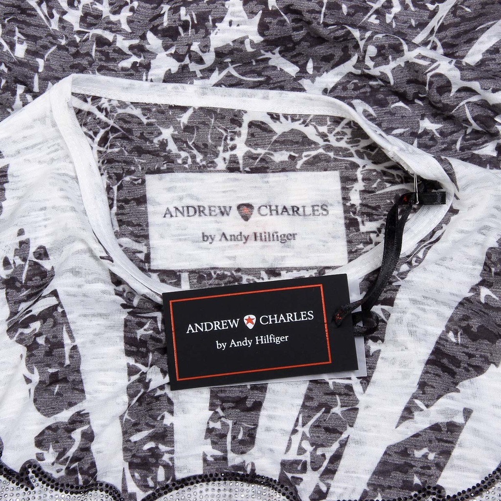 Andrew Charles T-shirt da uomo a maniche corte con scollo rotondo, nera CALEB