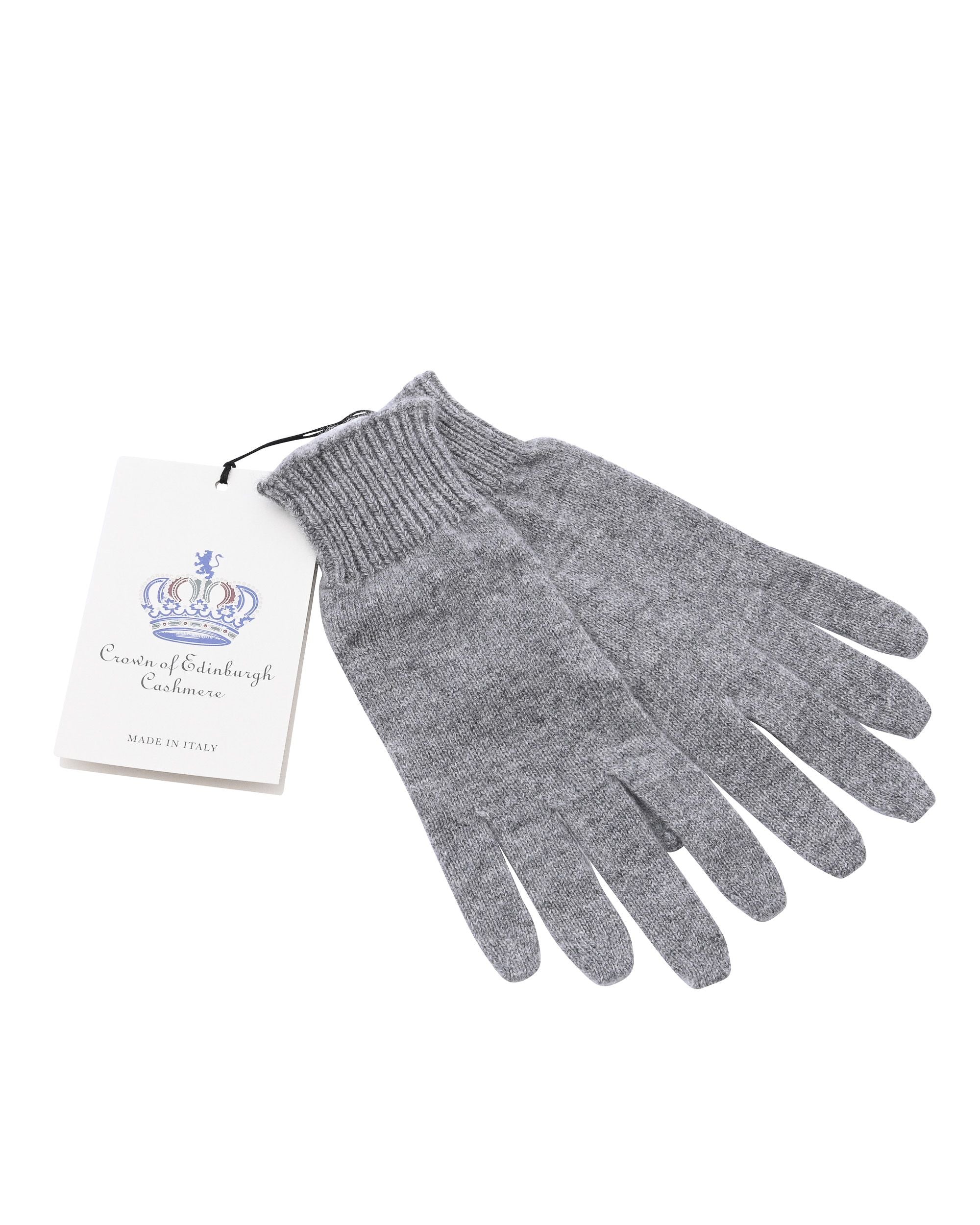 Guanti corti da donna in cashmere Crown of Edinburgh COE 001 SMOG