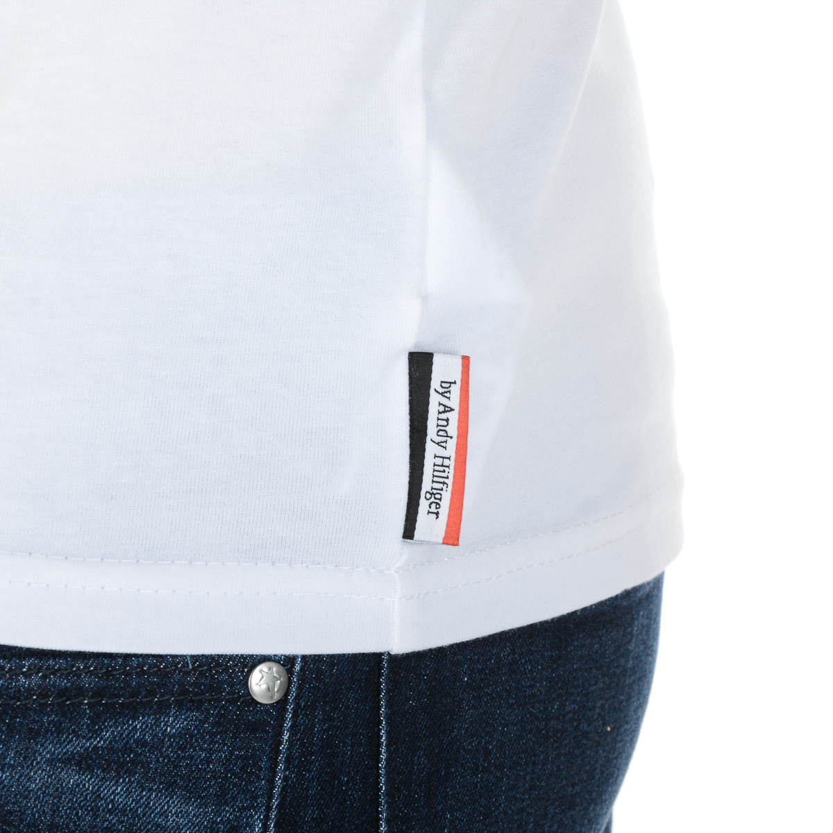 Andrew Charles T-shirt da uomo a maniche corte con scollo rotondo, bianca KEITA