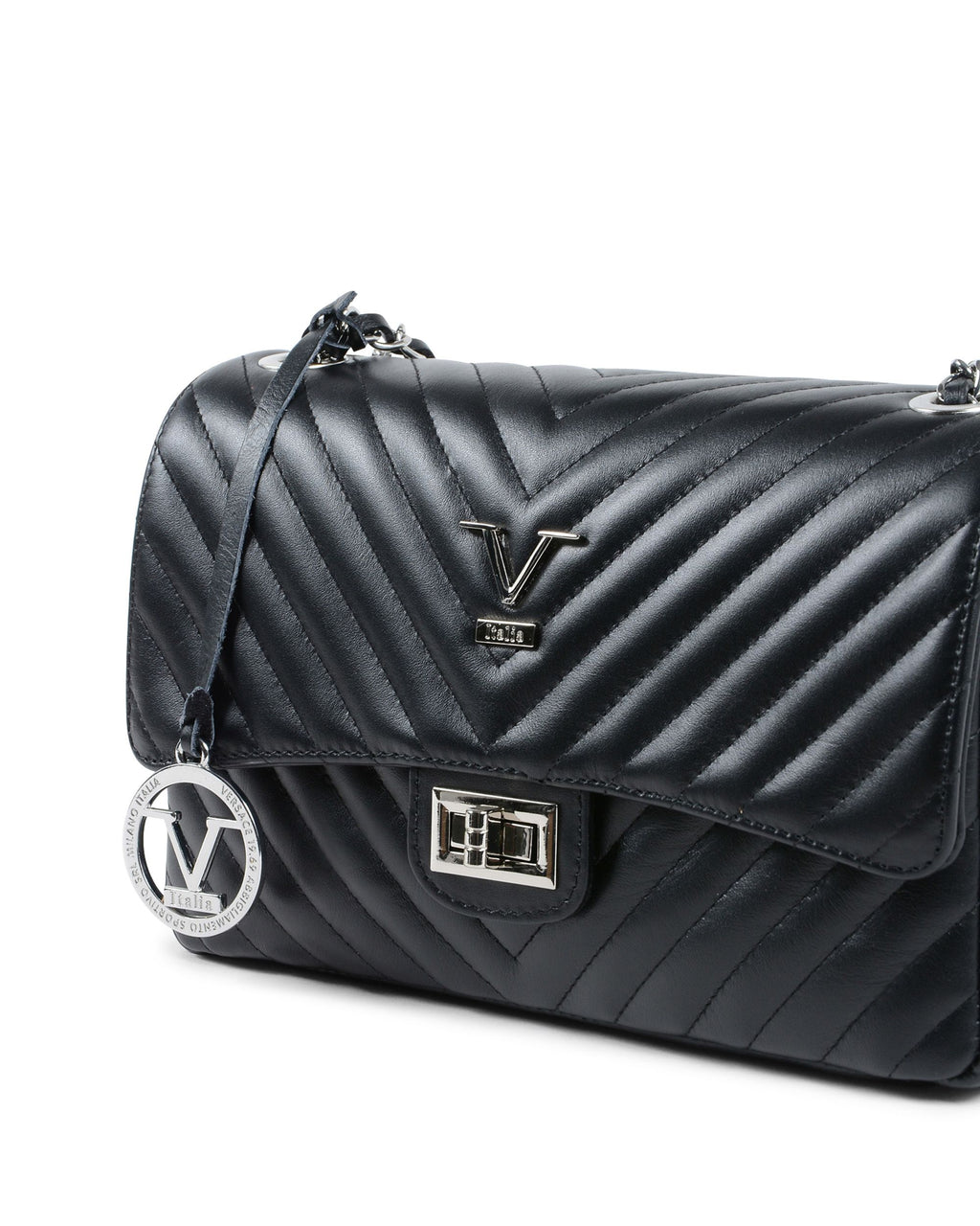 V Italia Borsa a mano da donna nera V0116 KID NERO