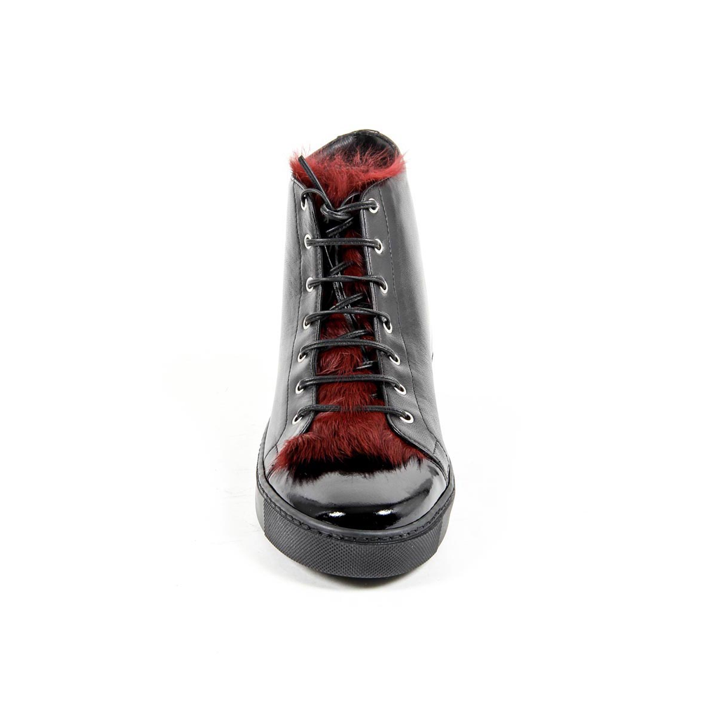Sneaker Alta da Donna V 1969 Italia 312070 NAPPA NERO/VERNICE NERO