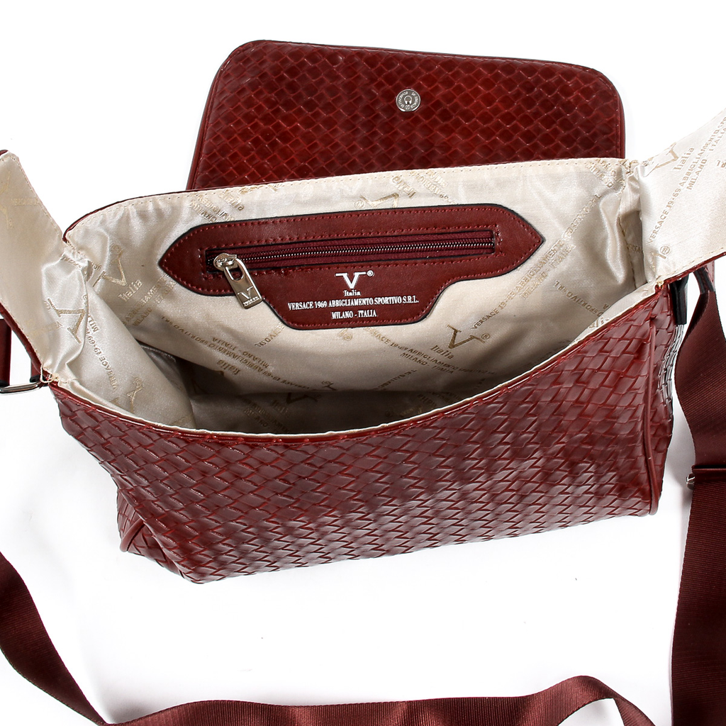 V 1969 Italia Borsa da uomo rosso scuro LEROY