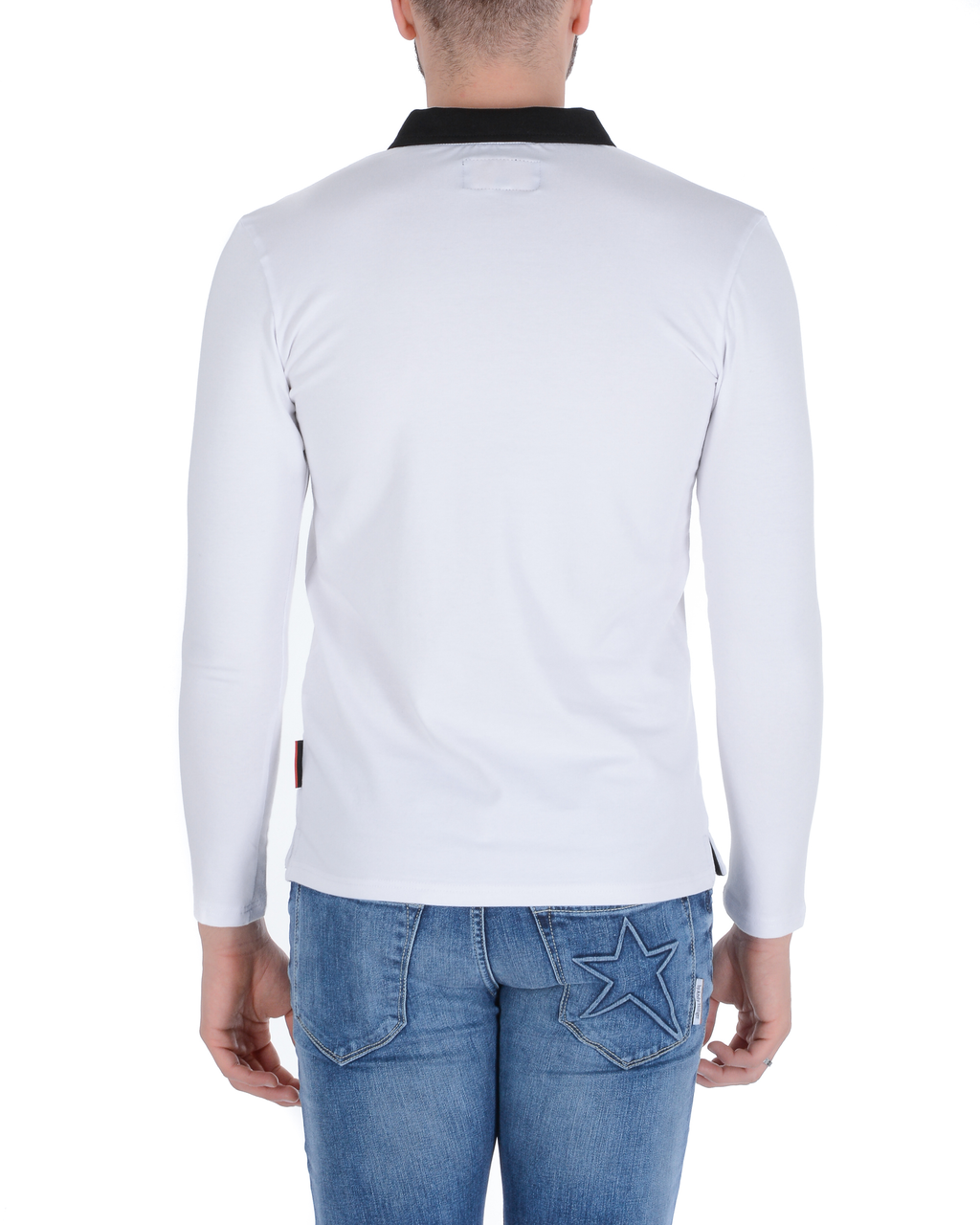 Polo Andrew Charles da uomo LS BIANCO-NERO S16
