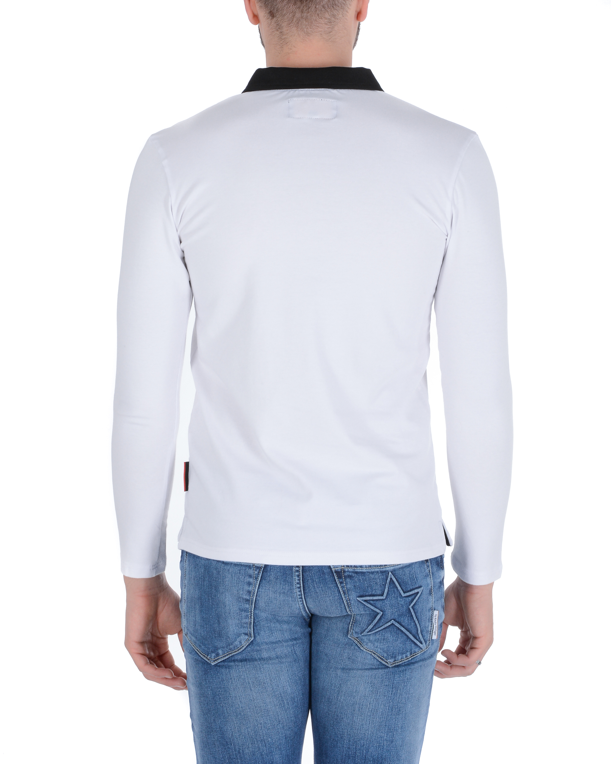 Polo Andrew Charles da uomo LS BIANCO-NERO S16
