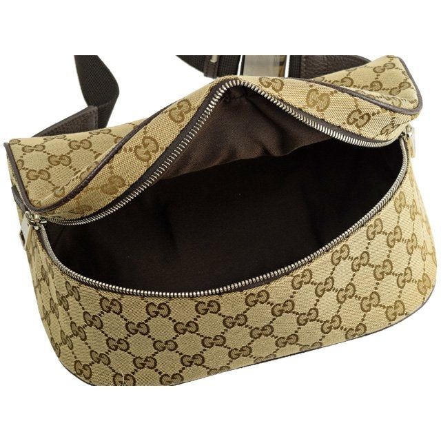 Borsa a tracolla Gucci GG Original in tela beige marrone