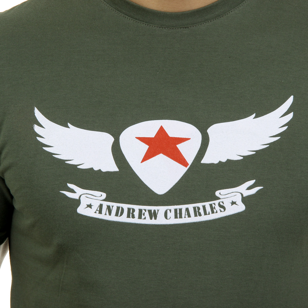 Andrew Charles T-shirt da uomo a maniche corte con scollo rotondo verde KEITA