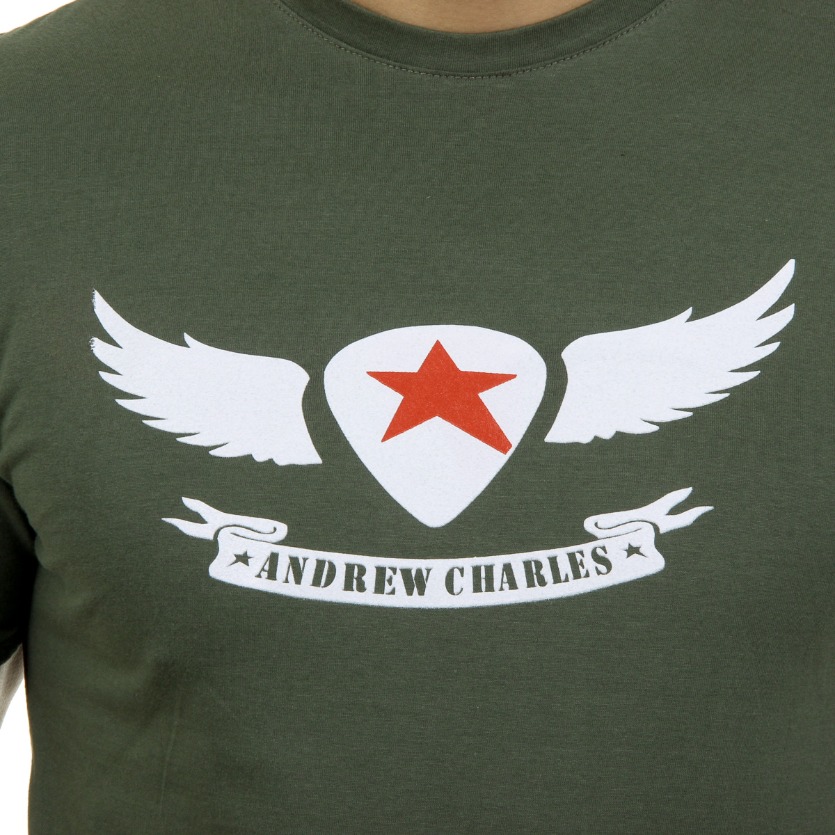 Andrew Charles T-shirt da uomo a maniche corte con scollo rotondo verde KEITA