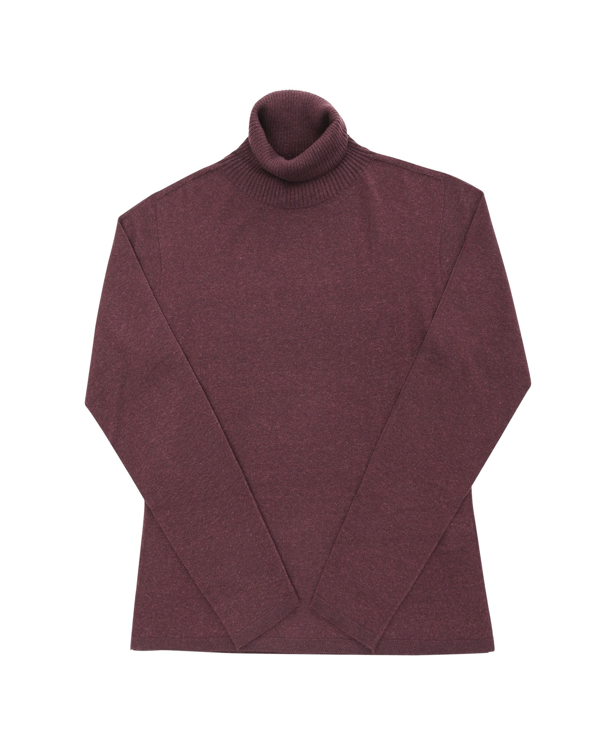 Maglione dolcevita da donna in cashmere Crown of Edinburgh COE 0020 BORDEAUX