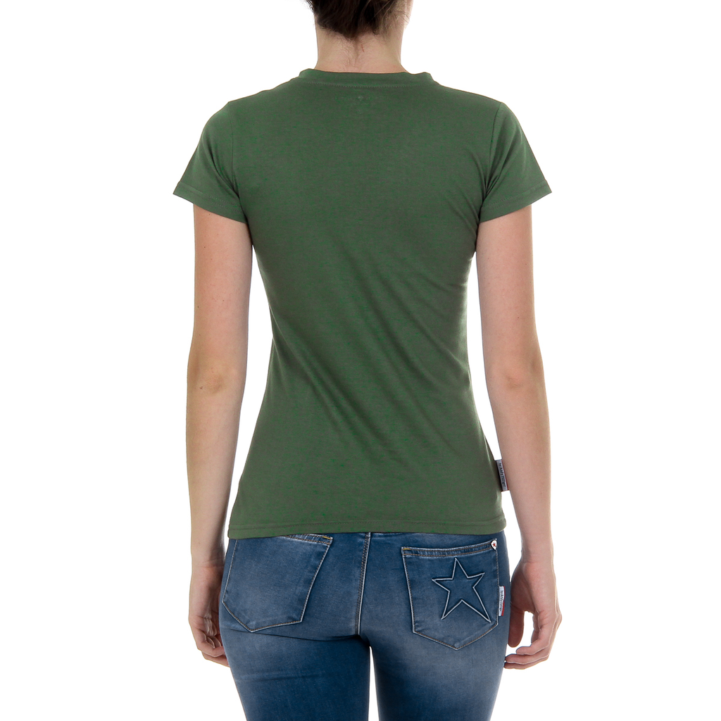 Andrew Charles T-shirt da donna a maniche corte con scollo rotondo verde TARANA