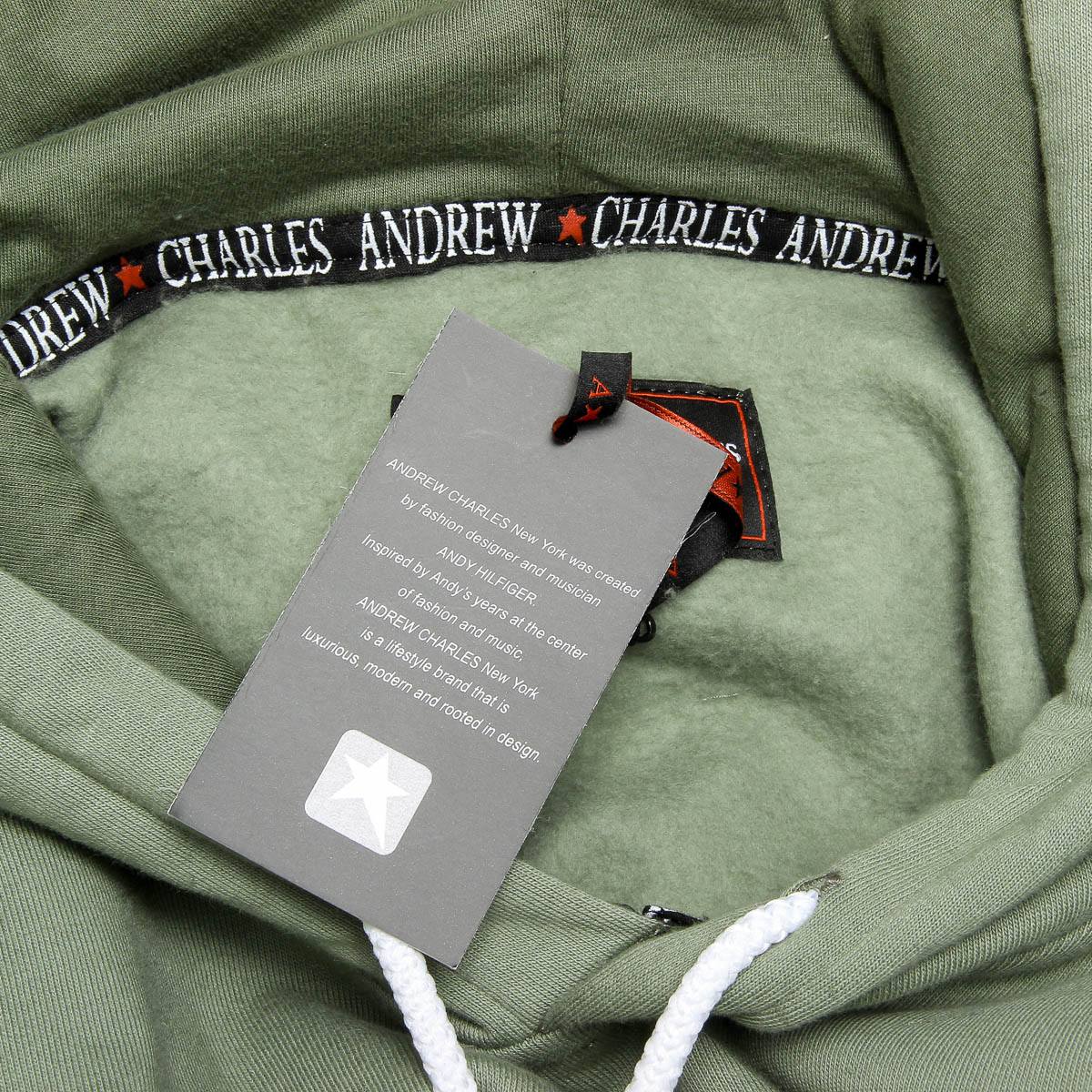 Felpa con cappuccio Andrew Charles da uomo, maniche lunghe, scollo rotondo, verde FIFI