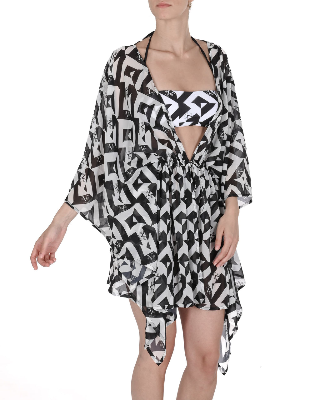 19V69 Italia Costume da bagno da donna in chiffon Caftano VSC1WCU01 MULTICOLOR