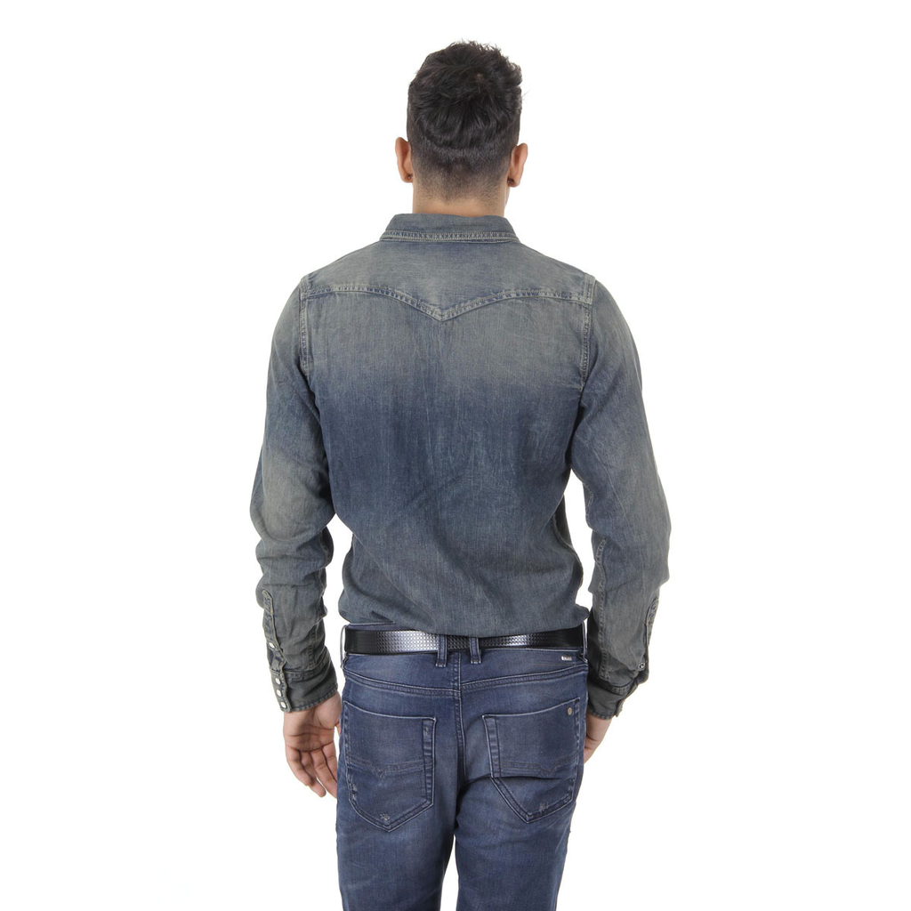 Camicia da uomo Diesel a maniche lunghe 00SD24 0IAEU 01 NEW-SONORA