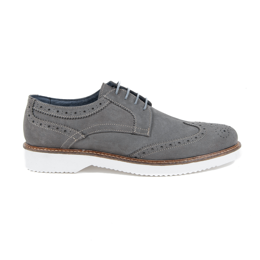 Scarpe brogue da uomo V 1969 Italia Grigio scuro HARRY 5141 NABUK VAR 8
