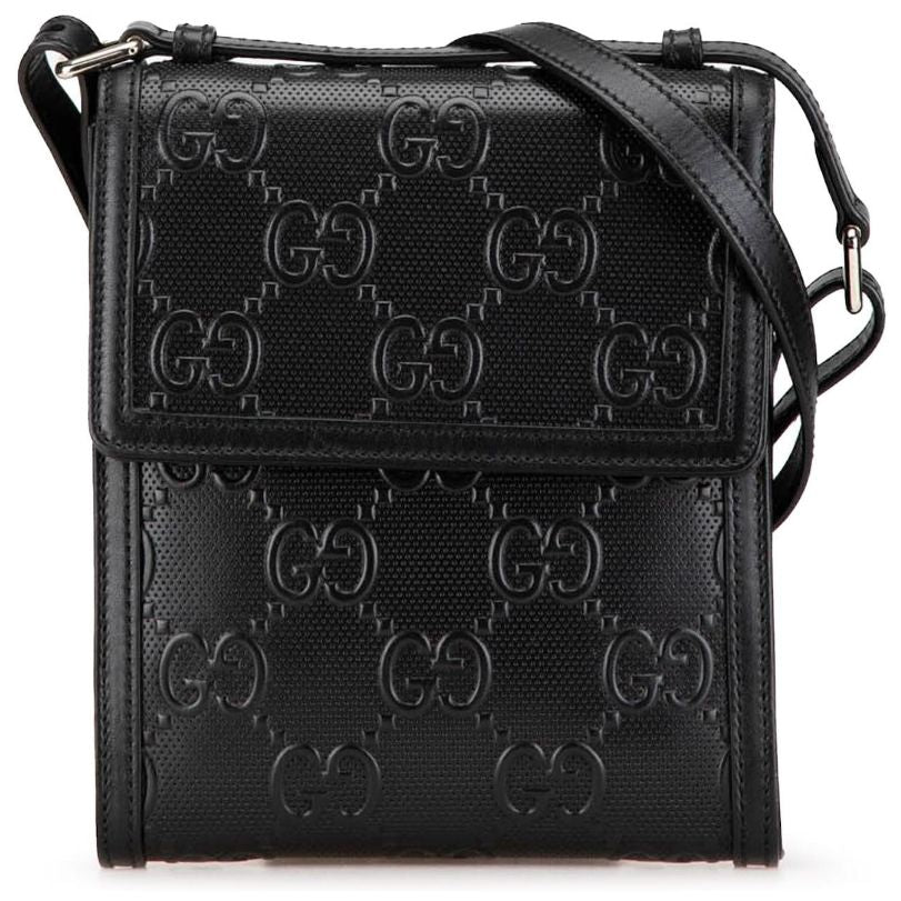 Borsa a tracolla da uomo in pelle con monogramma GG