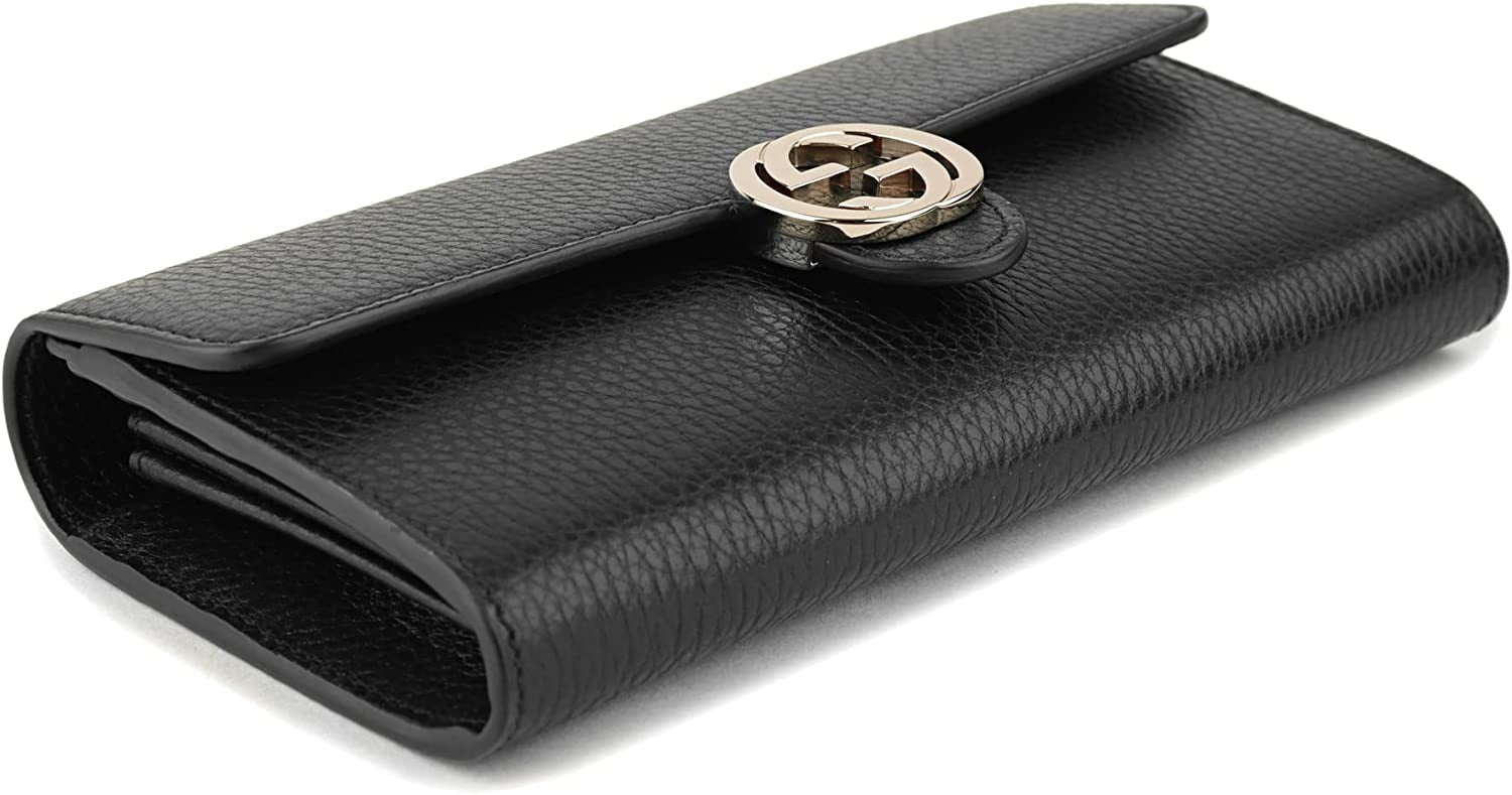 Portafoglio Gucci in pelle Interlocking nero
