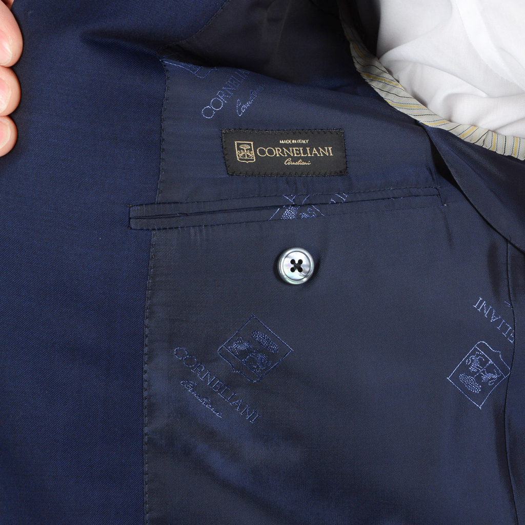 Abito da uomo Corneliani maniche lunghe blu Super 110's