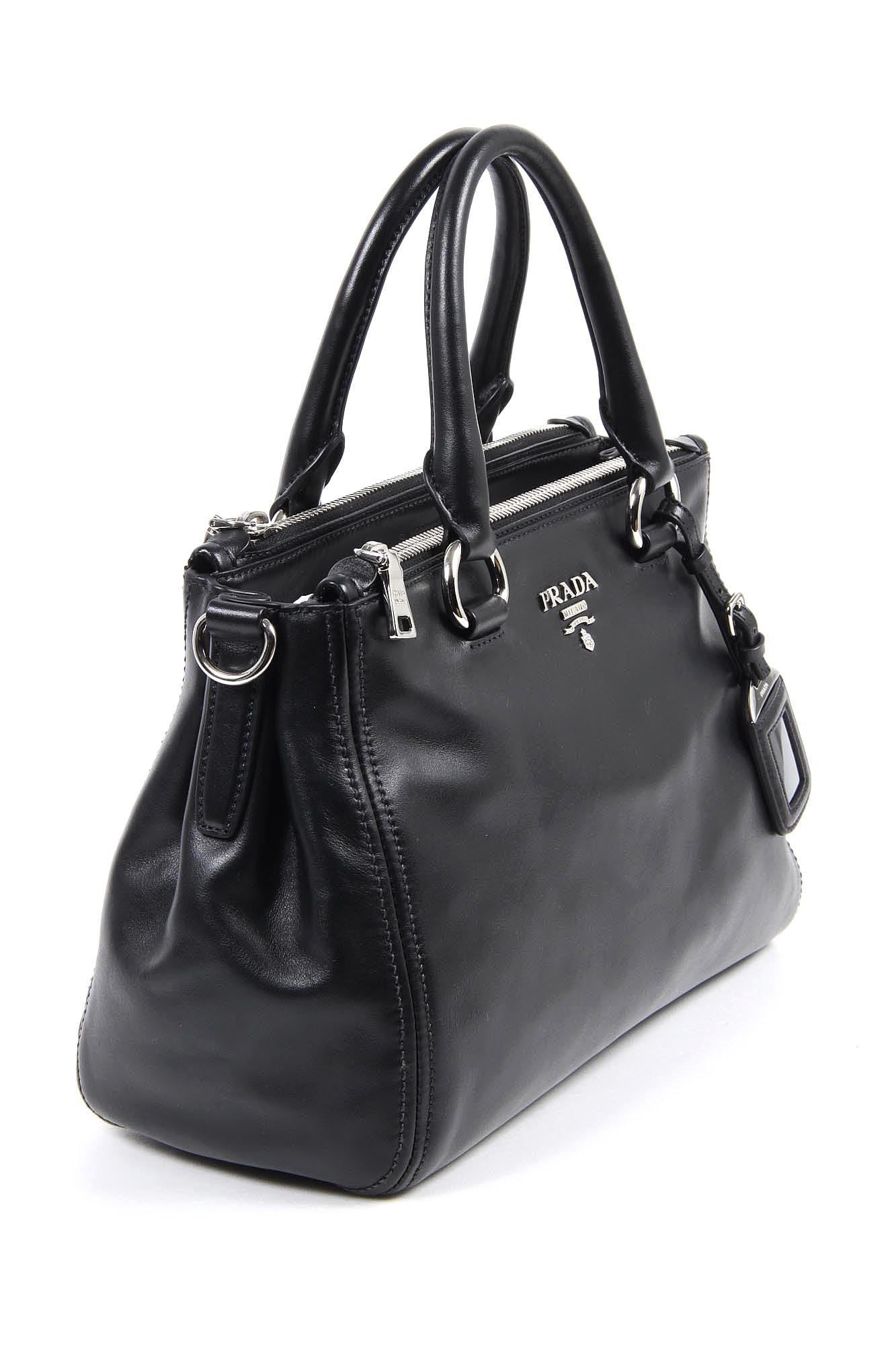 Borsa shopping tote Prada BN2866 Nero Soft Calf