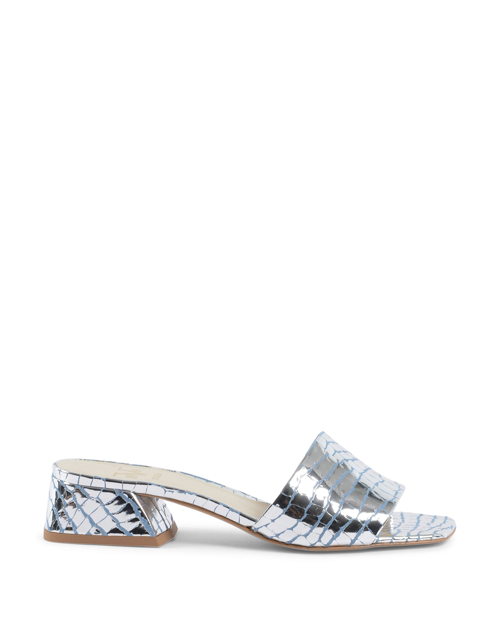 19V69 Italia Sandalo Donna Argento NEPER PITONE CELESTE ARGENTO