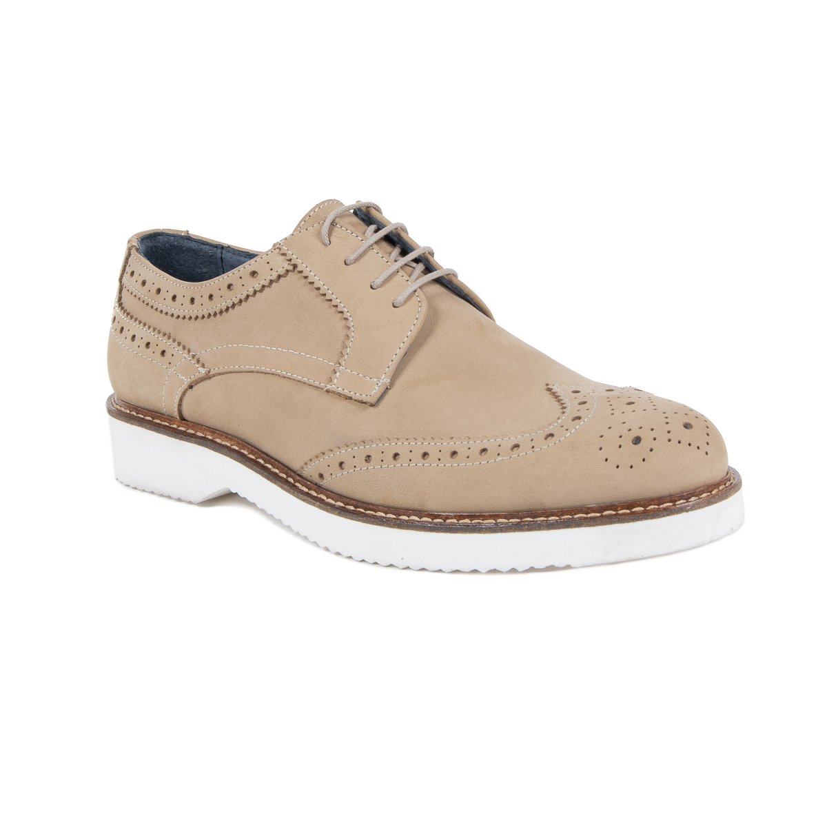 Scarpe Brogue Uomo V 1969 Italia Tortora HARRY 5141 NABUK VAR 1