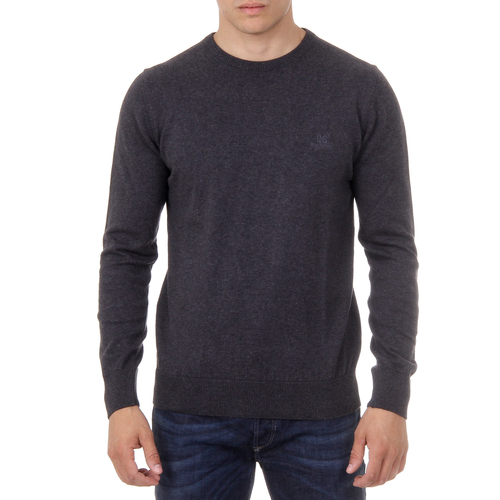 Maglione da uomo Ufford & Suffolk Polo Club a maniche lunghe con scollo rotondo PULLRUS100 ANTRACITE
