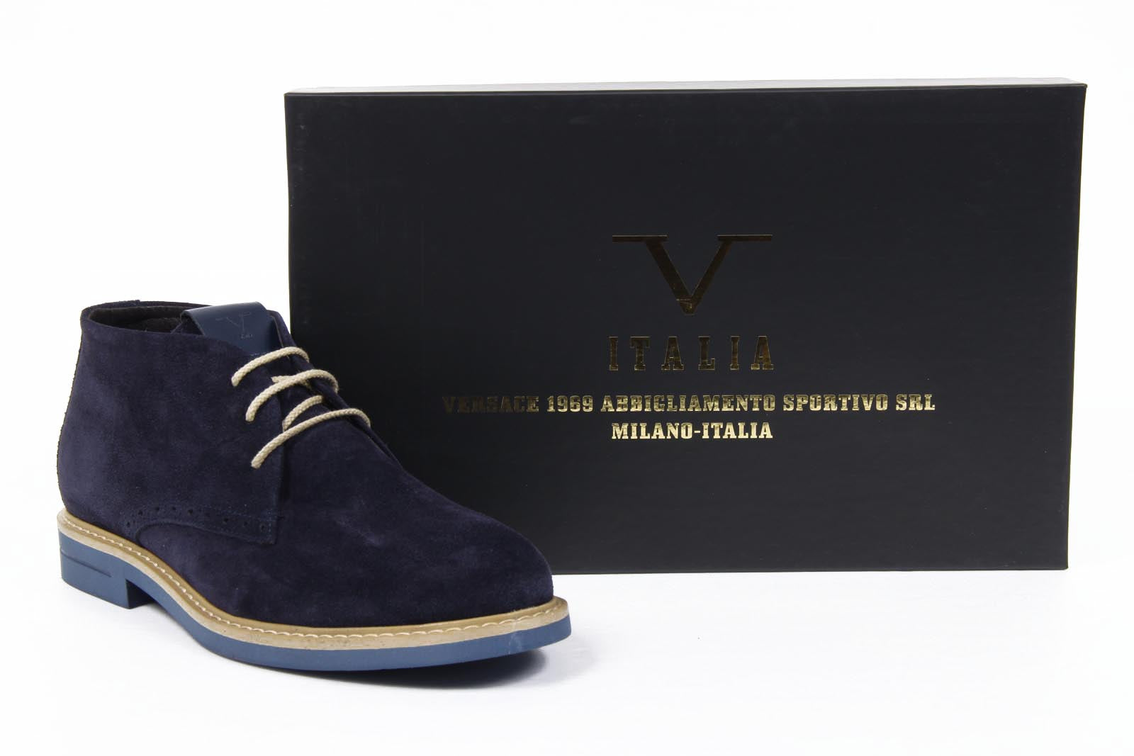 V 1969 Italia stivaletti uomo 5156 CAMOSCIO NAVY