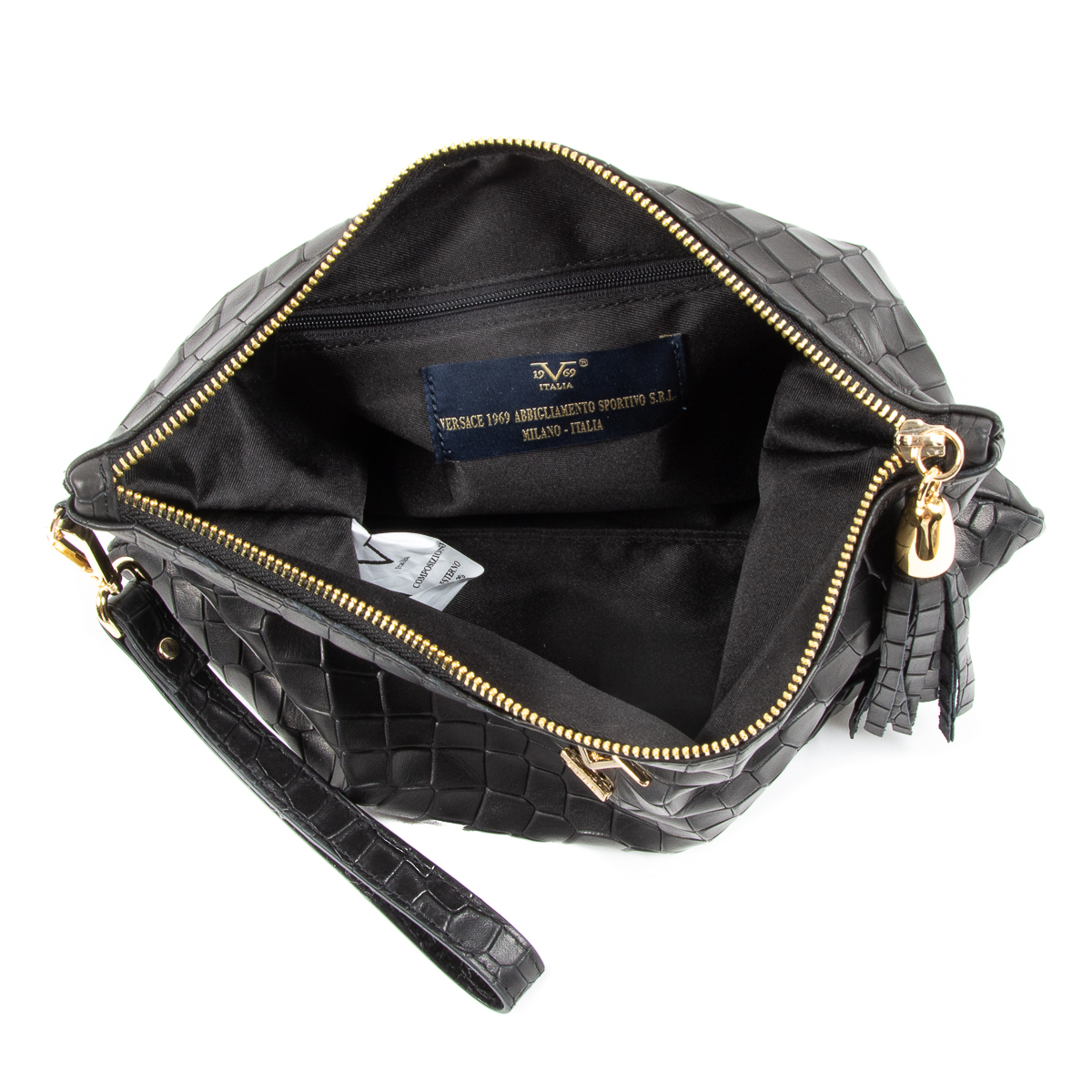 V 1969 Italia Borsa da donna nera LIME