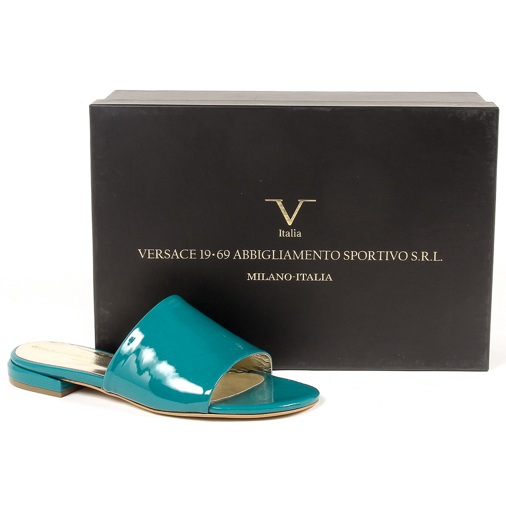 V 1969 Italia Sandalo piatto da donna verde IZAR