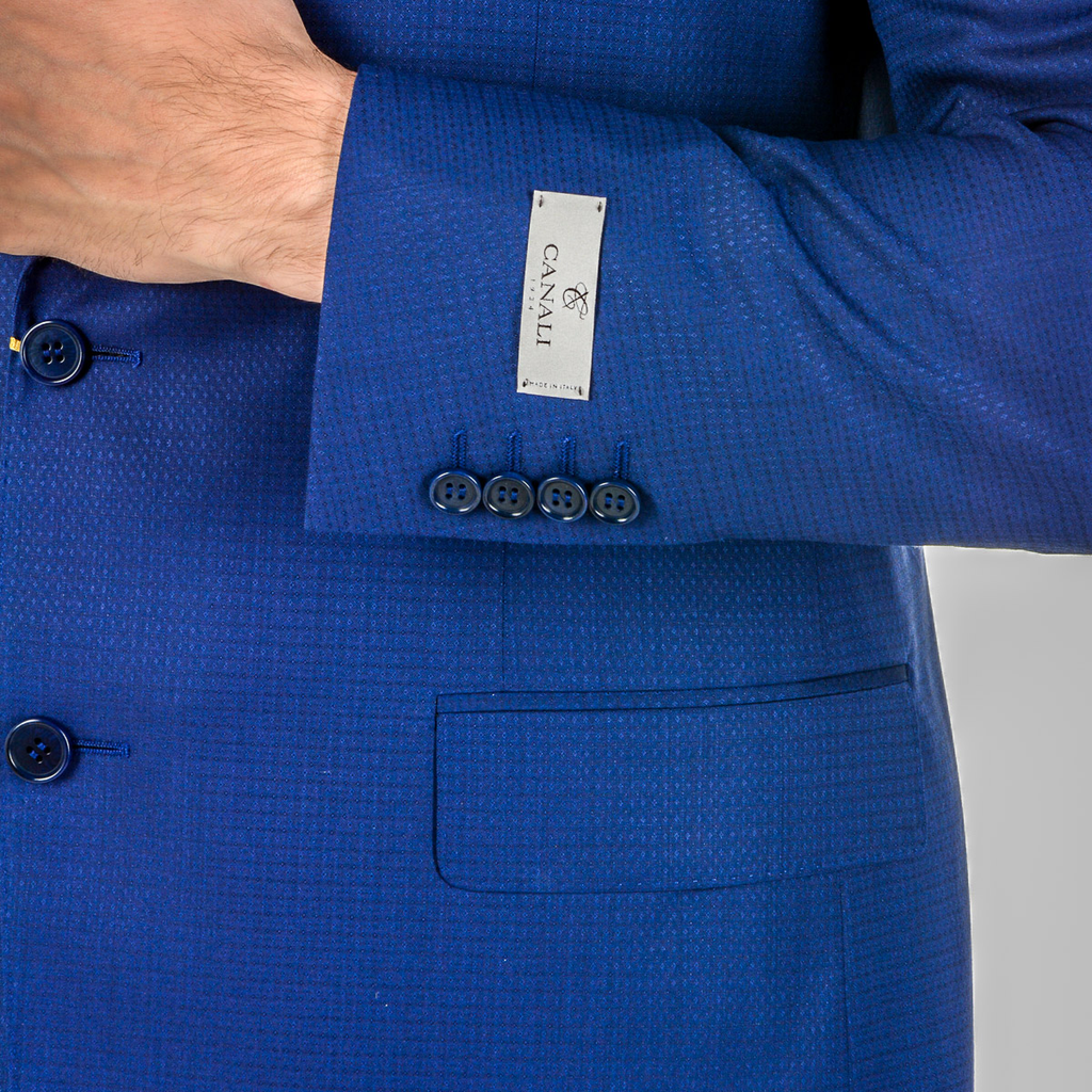 Canali Abito da uomo a maniche lunghe blu da viaggio Natural Comfort