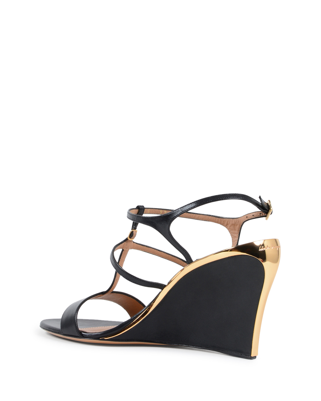 Sandalo con zeppa da donna Salvatore Ferragamo Nero PAKUNA