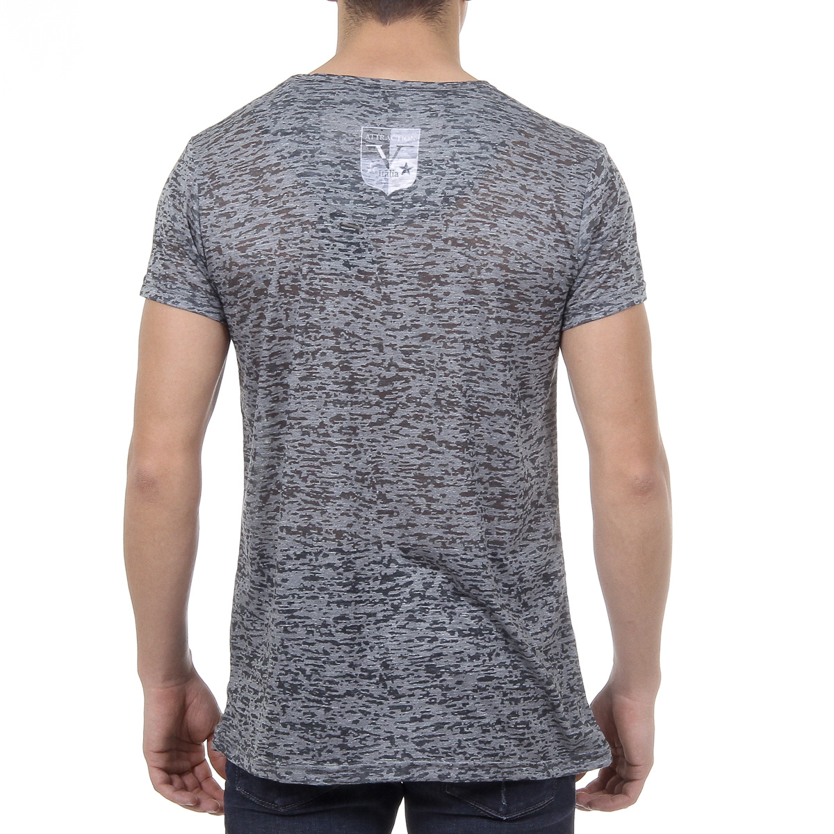 V 1969 Italia T-shirt da uomo a maniche corte con scollo a V, verde scuro ALEXANDER