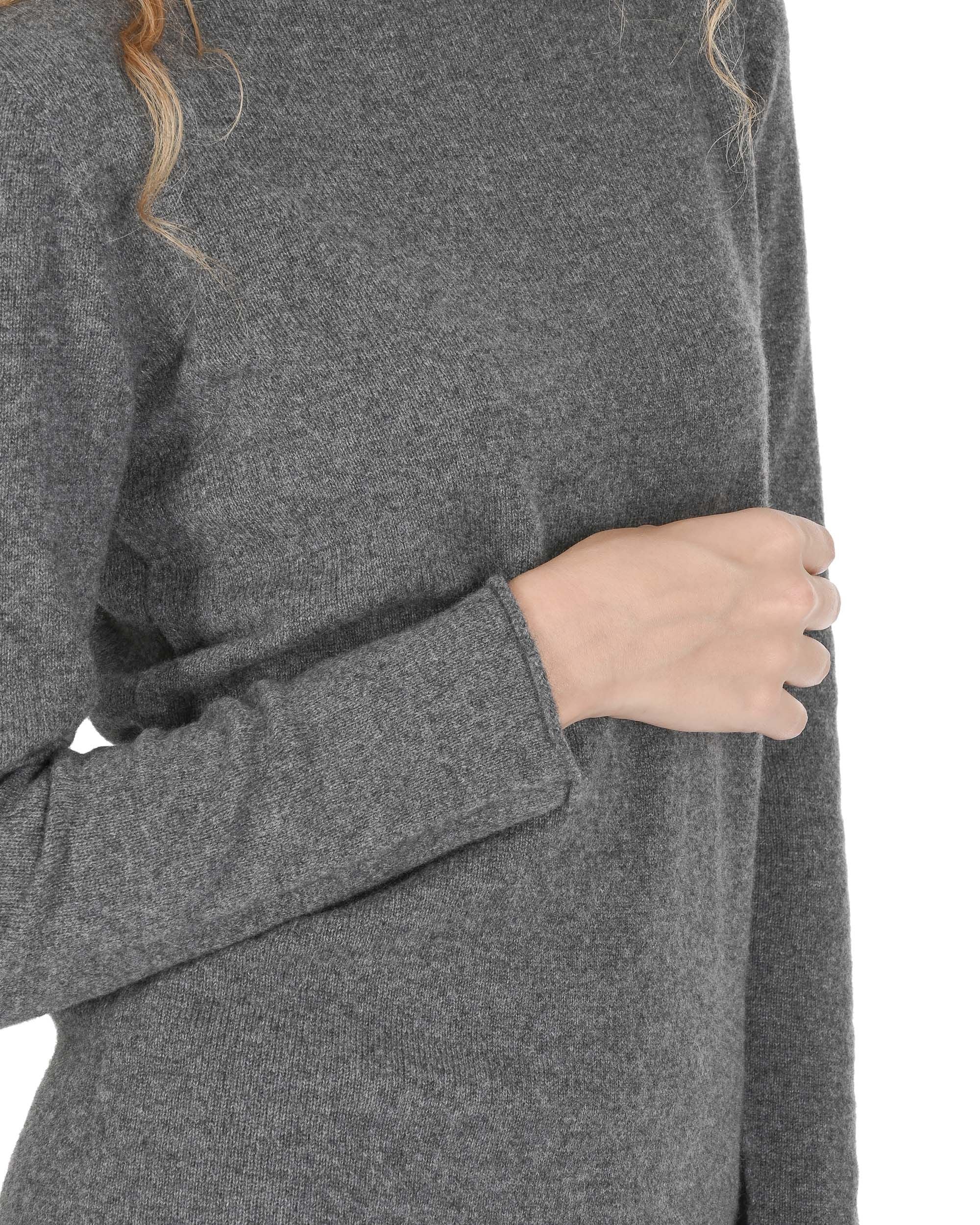 Maglione da donna in cashmere con scollo a barca Crown of Edinburgh COE 0025 SMOG