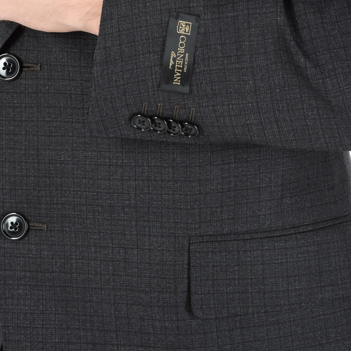 Abito da uomo Corneliani maniche lunghe blu scuro Super 160's