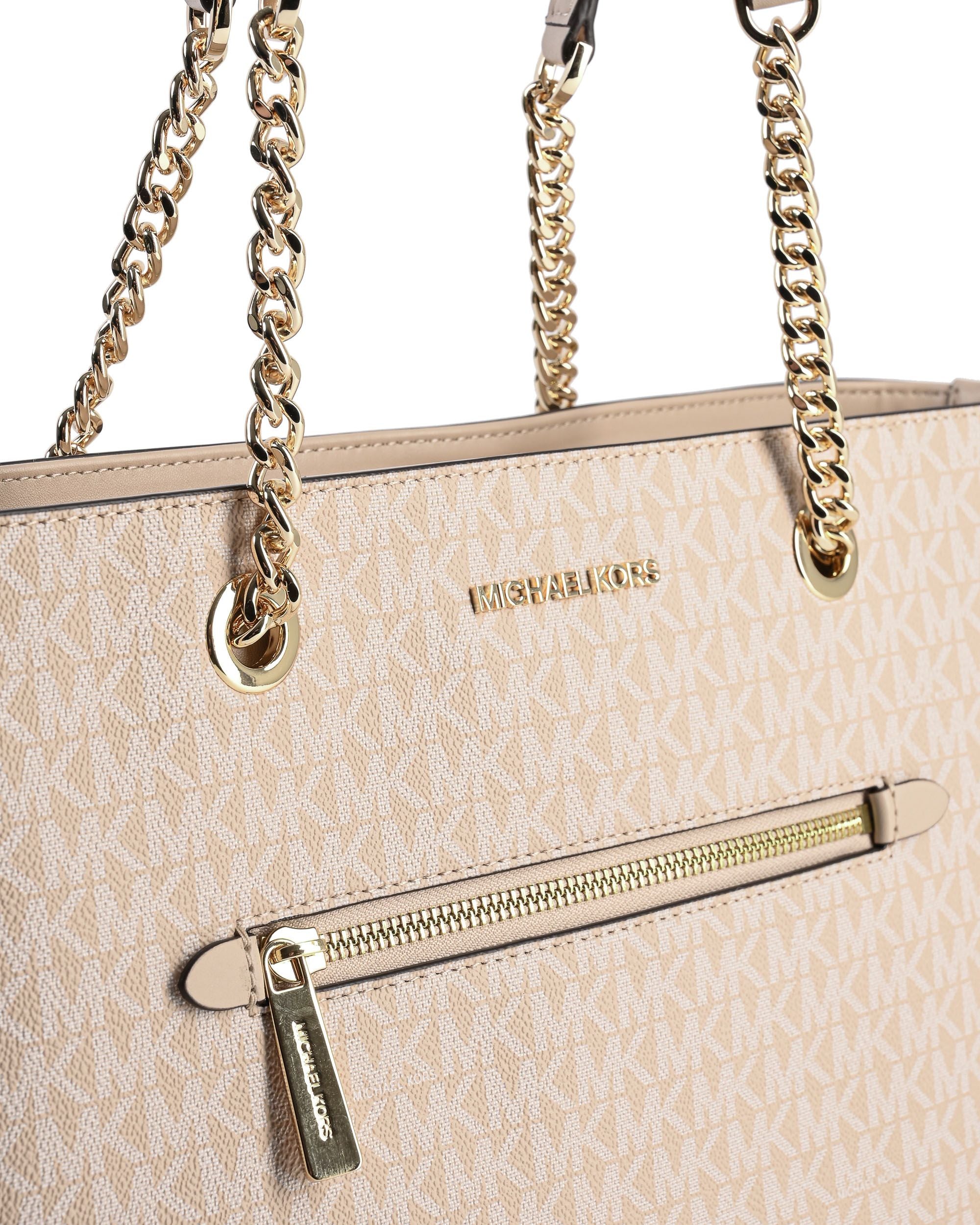 Borsa tote con catena e cerniera frontale di medie dimensioni Michael Kors 35R3GTTT2V BUFF