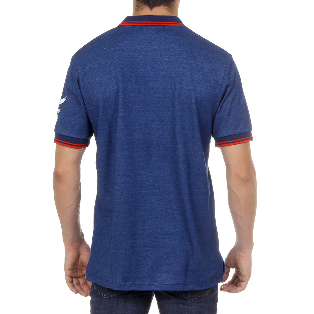 Andrew Charles Polo da uomo a maniche corte blu STEVE