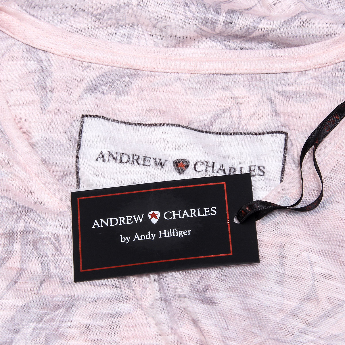 Andrew Charles T-shirt da donna a maniche corte con scollo a V rosa ALEXA