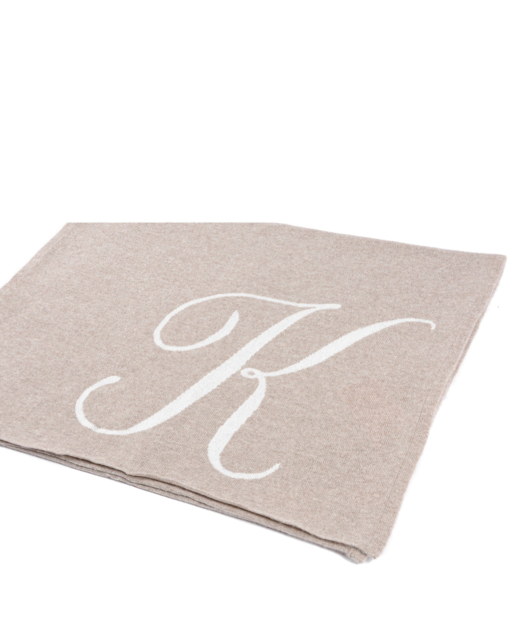 Sciarpa in cashmere con monogramma - Cammello
