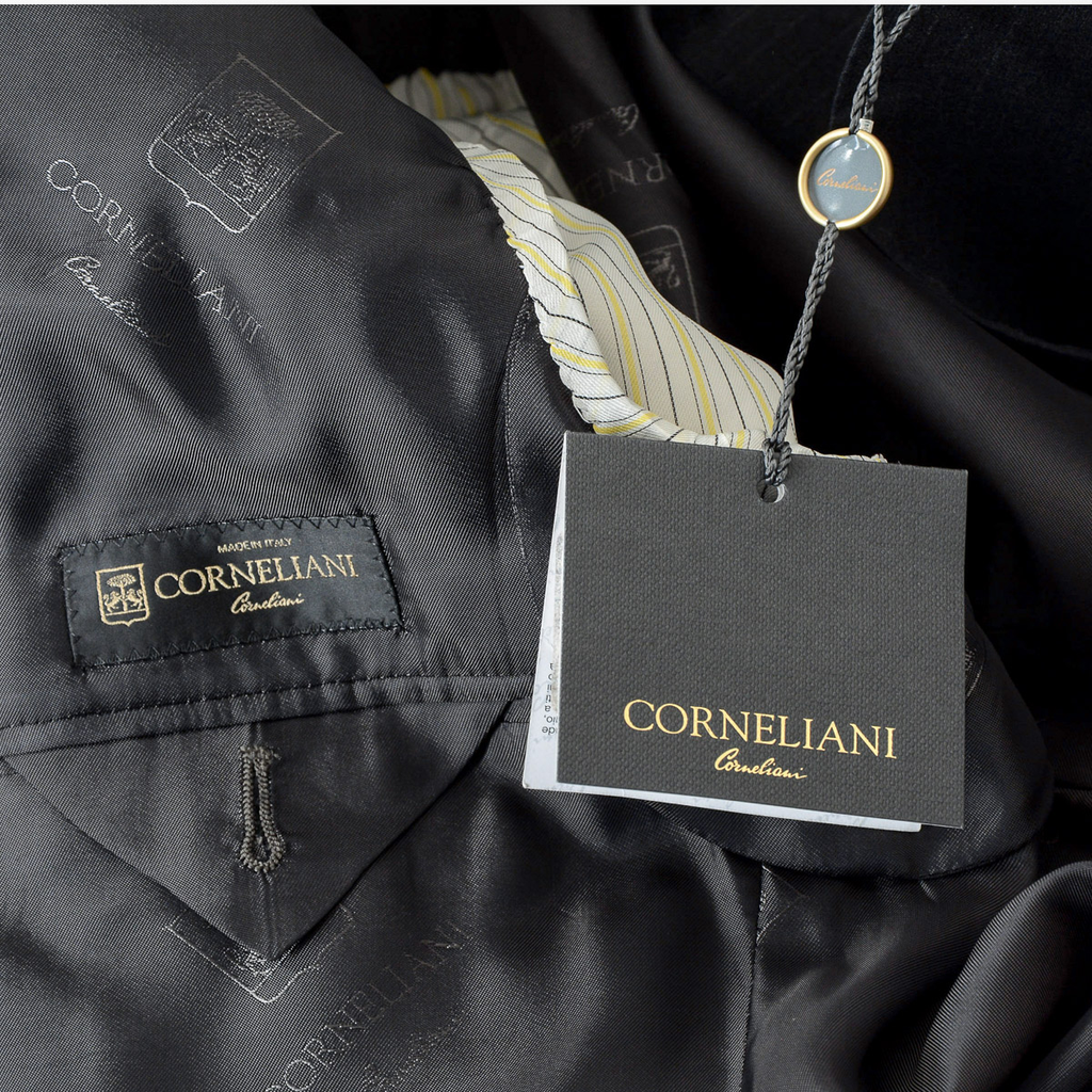 Corneliani Abito da uomo a maniche lunghe grigio scuro Super 130's